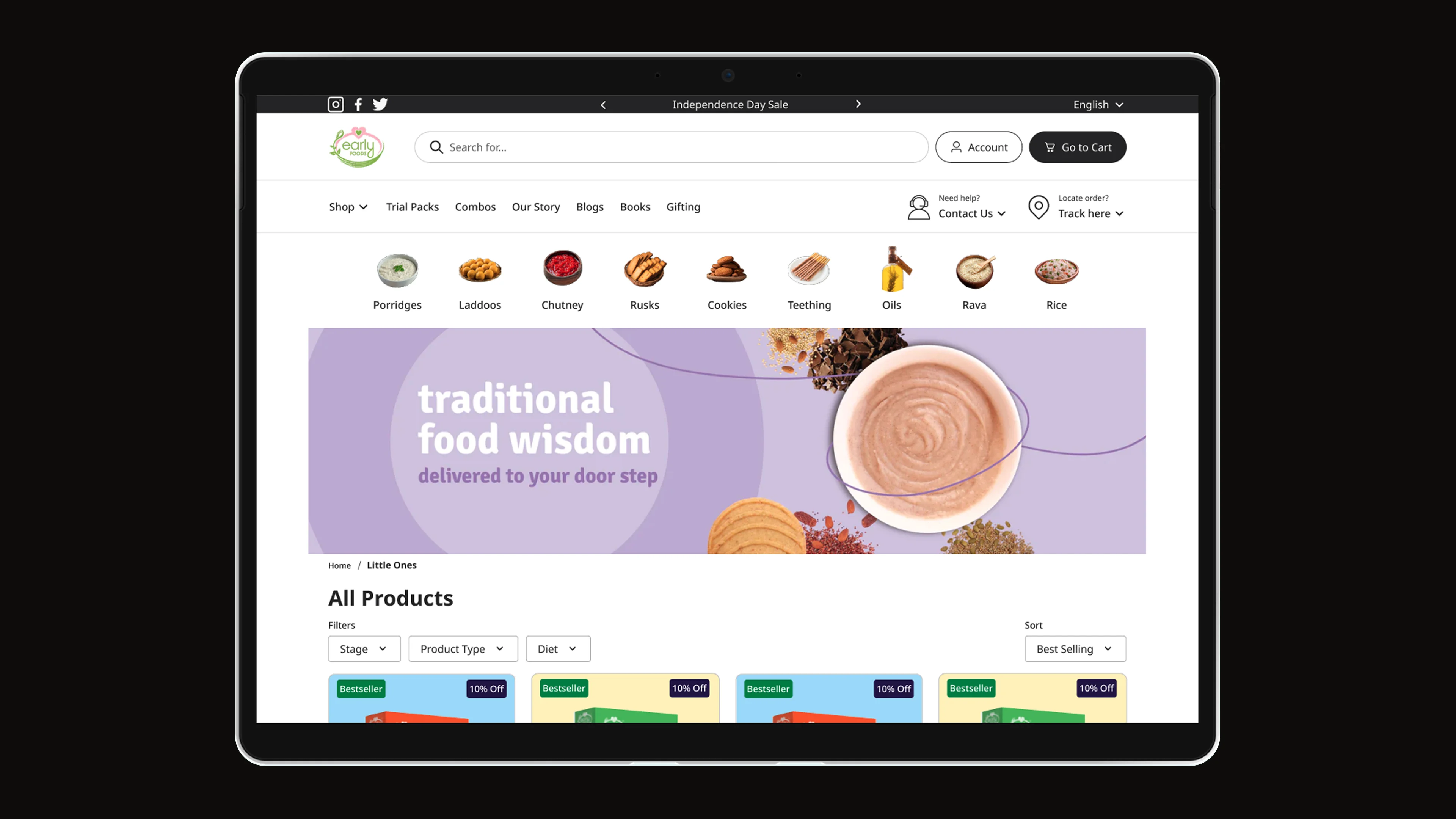 EarlyFoods organic baby food e-commerce