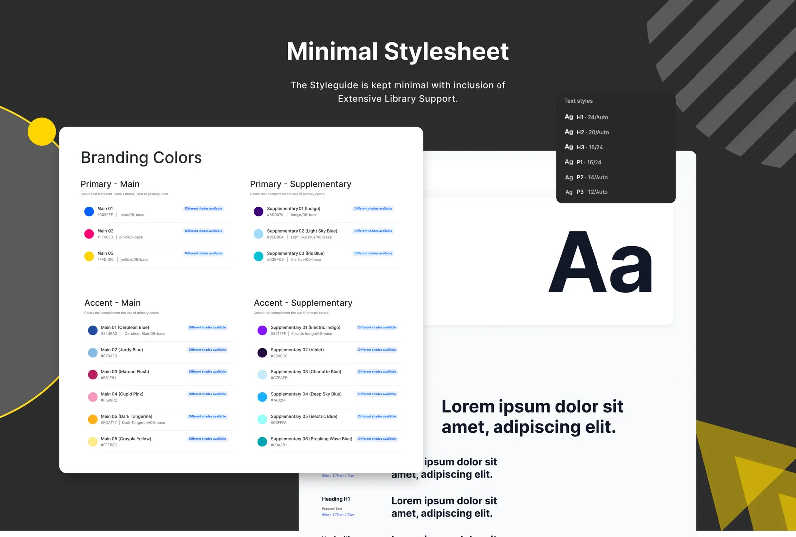 EvaluateUs minimal stylesheet: branding colours and text styles